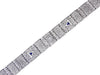 Art Deco Filigree Diamond and Sapphire Bracelet in 14 Karat White Gold