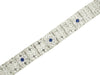 Art Deco Filigree Sapphire and Diamond Set Bracelet in 14 Karat White Gold