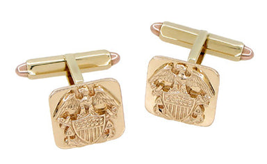 United States Navy Antique Cufflinks in 14 Karat Gold