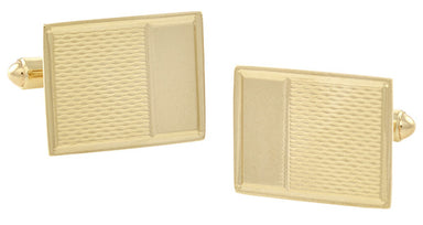 Vintage 1950's Engraved Cufflinks in 14K Yellow Gold | Retro Engravable Initials Cuff Links