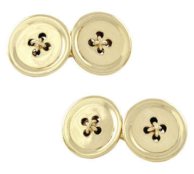 1950's Threaded Button Cufflinks in 14 Karat Yellow Gold