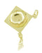 Graduation Cap Pendant Charm with Movable Tassel in 14 Karat Gold