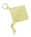 Graduation Cap Pendant Charm with Movable Tassel in 14 Karat Gold