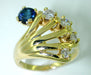 Hand Ring Set with Sapphire and Diamonds in 14 Karat Gold