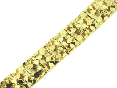 Heavy 15.5mm Men's Nugget Bracelet in 14 Karat Gold