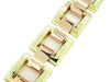 Heavy Link Mixed Metals Retro Moderne Estate Bracelet in 14 Karat Pink and Yellow Gold
