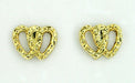 Interlocking Hearts Stud Earrings in 14 Karat Gold