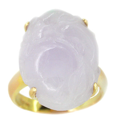 Lavender Jade Vintage Ring in 14 Karat Gold