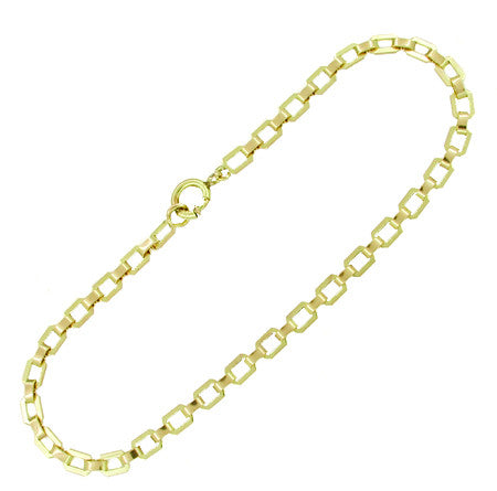 Vintage Flat Link Bracelet in 10 Karat Yellow Gold - Item: GBR112 - Image: 2
