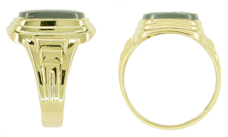 Man's Hematite Intaglio Ring in 10 Karat Gold - Item: MR120 - Image: 2