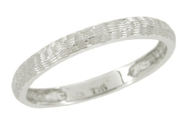 Men's Bark Finish Wedding Ring in 19 Karat White Gold