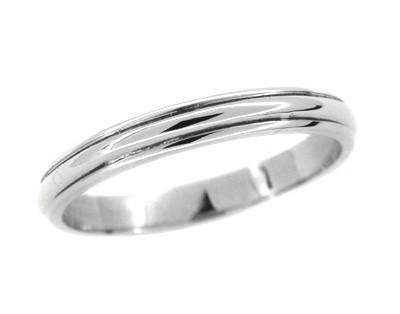 Men's Grooved Wedding Band Ring in 14 Karat White Gold