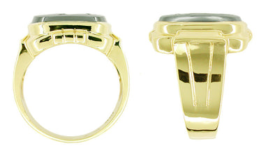 Men's Hematite Intaglio Ring in 10 Karat Gold - alternate view