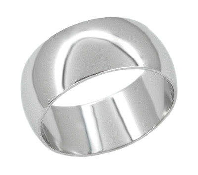 Men's 10 mm Wide Platinum Wedding Band Ring - ALL SIZES