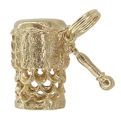Movable Conga Drum Charm in 14 Karat Gold