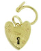 Movable Heart Shaped Lock Charm in 9 Karat Gold