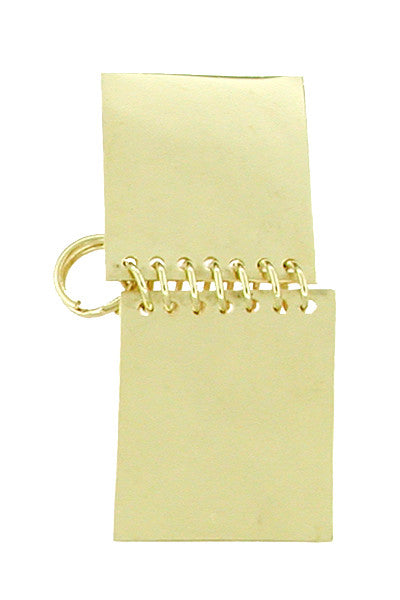 Movable Memo Pad Notebook Charm in 14 Karat Yellow Gold - Item: C235 - Image: 2