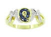 Mom Mother's Ring with Sapphires and Diamonds in 10 Karat Gold