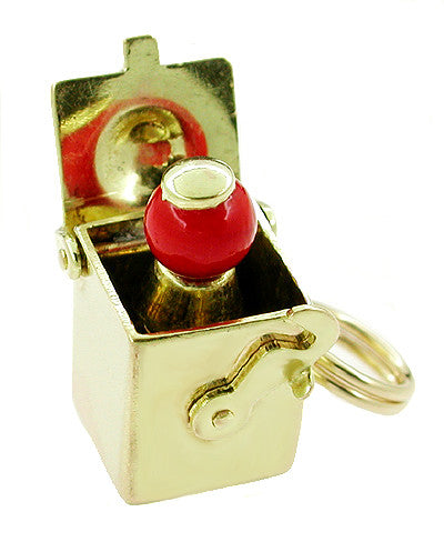 14 Karat Gold Movable Jack in the Box Charm Pendant