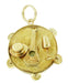 Movable Music Tambourine Charm in 14 Karat Gold