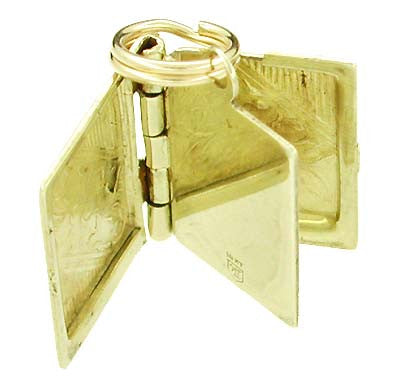 Movable Opening Book Charm in 10 Karat Gold - Item: C161 - Image: 2
