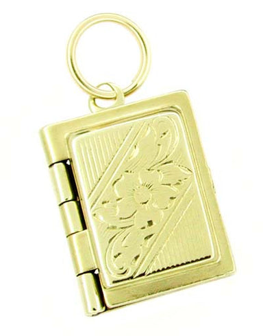 Movable Opening Book Charm in 10 Karat Gold