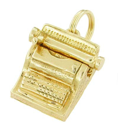 Movable Typewriter Charm in 14 Karat Gold - Item: C155 - Image: 2