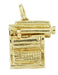 Movable Typewriter Charm in 14 Karat Gold