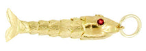 Movable Wriggling Fish Charm in 18 Karat Gold