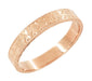Mens Antique Style Art Deco Engraved Wheat Wedding Ring in 14 Karat Rose Gold - 4mm
