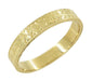 Mens Yellow Gold Antique Style 4mm Wide Art Deco Wheat Engraved Wedding Ring - 10K, 14K or 18K Gold