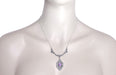 Art Deco Vintage Filigree Amethyst Dangle Drop Pendant Necklace in Sterling Silver