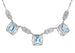 Art Deco Filigree Blue Topaz 3 Drop Necklace in Sterling Silver
