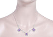 Art Deco Filigree Amethyst 3 Drop Necklace in Sterling Silver