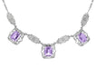 Art Deco Filigree Amethyst 3 Drop Necklace in Sterling Silver