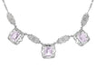 Art Deco Filigree Rose de France 3 Drop Necklace in Sterling Silver