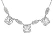 Art Deco Filigree White Topaz 3 Drop Necklace in Sterling Silver