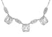 Art Deco Filigree White Topaz 3 Drop Necklace in Sterling Silver