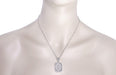 Art Deco Filigree Scrolls Starburst Crystal and Diamond Pendant Necklace in 14 Karat White Gold