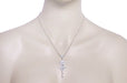 Edwardian Pearl Lavalier Drop Pendant Necklace in 14 Karat White Gold