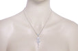Edwardian Pearl Lavalier Drop Pendant Necklace in Sterling Silver