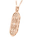 Art Deco Filigree Rose Gold Vermeil Geometric White Sapphire Pendant Necklace in Sterling Silver