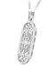 1920's Art Deco Filigree White Sapphire Geometric Pendant Necklace in Sterling Silver