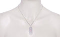 Art Deco Pink Tourmaline and Diamonds Floral Filigree Pendant Necklace in Sterling Silver