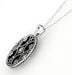Art Deco Filigree Flowers and Scrolls Black Onyx and Diamond Vintage Filigree Pendant in Sterling Silver