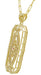 Art Deco Antique Inspired Filigree Ichthys Ruby Pendant Necklace in Yellow Gold Over Sterling Silver