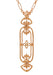 Art Nouveau Filigree Fleur De Lys Diamond Pendant in Rose Gold Vermeil over Sterling Silver