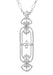 1910 Art Nouveau Filigree Cartouche Fleur De Lys Diamond Pendant in Sterling Silver