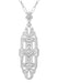 1920's Art Deco Filigree Lozenge Shape Diamond Pendant in Sterling Silver