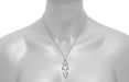 1920's Filigree Peridot Pendant Necklace in Sterling Silver - Art Deco Lozenge Shape